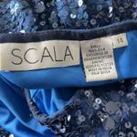 Scala  Embellished Sequin Beaded Navy One-Shoulder Cocktail Prom Mini Dress 14 Photo 7