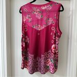 Johnny Was  Pink Lace Bee Active High Low Mesh Contrast Top, Size Extra Large Photo 10