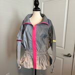 Terez  Glow Gear Women’s Reflective Trim Peplum Windbreaker Jacket Size Large EUC Photo 1