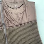 Twenty One Vtg Y2K Brown Puffer & Knit Vest Zip Up Chunky 2000s Size Large Photo 4
