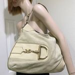 Gucci Vintage Authentic Hasler Horsebit Suede Pale Green/Beige Large Hobo Bag Photo 0