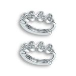 13mm CZ Love Heart Silver Hoop Earrings for Women Photo 0