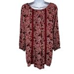 Knox Rose Floral Print Tassel Drawstring Balloon Sleeve Peasant Boho Blouse Top Photo 37