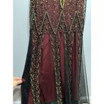 Jywal London Gown Burgundy Embellished Prom Formal Ball Long Dress Size Medium Photo 3
