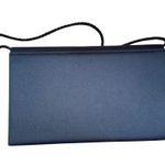 Vintage 60s Black Satin Pleated Purse Clutch Gold Tone Rhinestone Infinity Clasp Photo 6