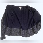 Chico's Women’s Cardigan Sweater Tierra Tweed Full Zip Sz 2 Ink Blue Career L Photo 2