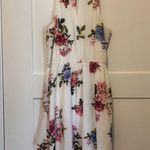 Iz Byer Cutaway Halter Double Ruffle Dress Junior Size Large White Floral Mini Photo 4