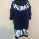 J. Jill Pure Jill Organic Cotton Sweatshirt Dress Womens Sz Medium Navy Pockets Blue Photo 1