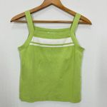 Papillon Vintage 90s Pastel Lime Green Sweater Set, Size M - Unique Striped Trim Photo 4