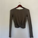Alo Yoga  Long Sleeve Twist Top - Taupe Photo 1