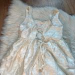 Lulus LULU’S Immaculate Elegance Cream Jacquard Lace-Up Midi Dress Photo 6