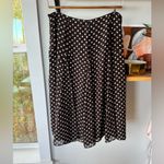 Vintage Nine & Co. Chocolate Brown White Polka Dot Bias Cut Midi Skirt Size 10 Photo 5