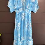 Blue Sky Sheer Long Maxi Cover Up Robe Tie Women’s Sz XXL Photo 2