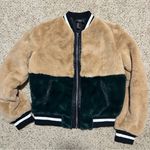 Forever 21 Faux Fur Colorblock Varsity Bomber Jacket Photo 0