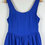 Lele Pierce Mini Dress Large Blue Scoop Neck Open Back Bow Summer Party‎ NWT Photo 1