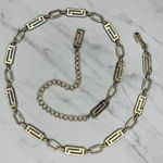 Greek Key Gold Tone Chain Belt One Size (OS) Adjustable Hook Closure ✨ Photo 1