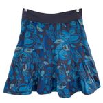 Fresh Produce  Blue Floral Tropical Cotton Tiered Mini Skirt Photo 0