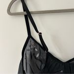 Savage X Fenty Carnival Unlined Black Gem Rhinestone Tricot Plunge Bra NWT Large Photo 4