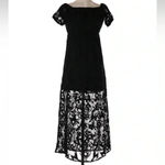 Bardot  Black Off The Shoulders Lace Overlay Gracie Midi Dress Size 4 XS Photo 4