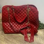 Big Buddha Red Quilted Shoulder Bag with Chain Details Patent Leather Photo 2