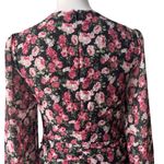 VICI  X Fate Black Pink Floral Long Sleeve Ruched Mini Dress, Sz M Photo 8