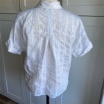 Tommy Hilfiger Tribal Women's M White Striped Button-Up Shirt Short Sleeve Photo 2