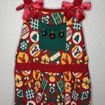 Eyeshadow Ugly Christmas Sweater Knit Romper Jumper Shorts Womens M Holiday Festive Bows Photo 0