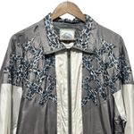 Vintage Atlantic Beach Women Silk Windbreaker M Gray White Animal Print Retro Size M Photo 2