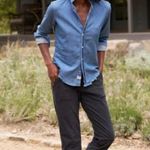 Frank & Eileen Blackstone The Italian Peach Twill Utility Pants in Size 4 Black Photo 1