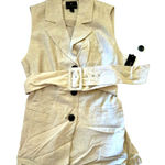 Worthington Twill V-neck Sleeveless Blazer with Belt Photo 0