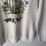 Vintage 90s Sweatshirt Womens‎ Medium Wildflower Floral Cottage Pullover USA White Photo 2