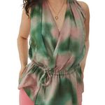 Filippa K Silk Tank Sz 4 Purple Teal Feather Photo 0