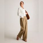 Quince NWT  Women’s Drapey Twill Pleated Trouser Boxwood Brown Sz 0 Photo 6