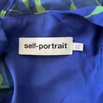 Self Portrait NWOT  Blue Crescent Chiffon Midi Dress Cut Out Back Ruffle Size 6 Photo 11