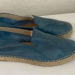 Free People Blue Teal Leather Lauren Canyon Espadrille Shoes Photo 1