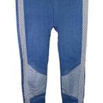 Fabletics  Blue Seamless Chevron Leggings Size S High‎ Rise Stretch Workout Photo 0