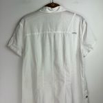 Lole Linen Cotton Blend Shirt Dress Sz 8 White Button Snap Boho Lagenlook Photo 13