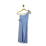 ALC Frank ALC Blue Striped Cabrera One Shoulder Midi A Line Knee Length Dress US 0 Photo 5