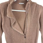 Staccato Brown Cotton Blend Chunky Knit Off Center Full Zip Cardigan Sweater L Photo 3