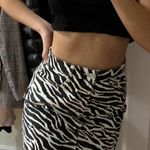 Garage Zebra Print Denim Skirt Photo 0