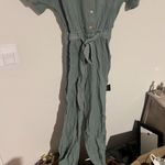 Lulus NWT  Relaxed Life Sage Green Short Sleeve Jogger Jumpsuit XS Photo 6