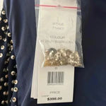 French Connection  Sunspark gold sequin silk Navy Blue Dress​​​​​ size 6 Photo 5