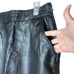 Vintage Bruno Giovanni Black Genuine Leather Midi Skirt Size undefined Photo 8