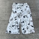 Jules & Leopold  Wide Leg Cropped Pants Black White Floral NWT Size Large Photo 5