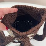 Handmade Women's Brown Floral Sunflower Crochete Bucket Shoulder Bag Mochila Photo 7