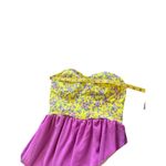 Style Rack Womens Maxi Strapless Dress Floral Semi Sheer Yellow Purple Fairy Sz XS Photo 5