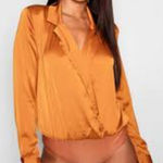 Zara mustard gold bodysuit size medium Orange Photo 0