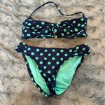 Mossimo Bikini Swim Top Bottom Indigo Night Navy Blue Isle Green Dot Pin Photo 1