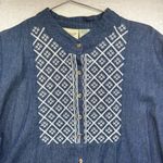 Vintage The Vermont Company Denim Shirt 1X Embroidered Western Boho Cottagecore Blue Photo 1
