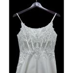 DB STUDIO Davis’s Bridal Illusion Corset Crepe Sheath Wedding Dress White Size 2 Photo 6